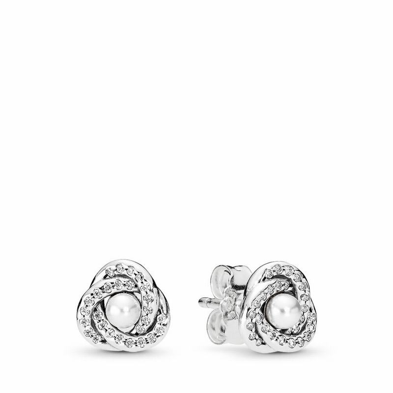 Pandora Australia Luminous Love Knots Stud Earrings - Sterling Silver | DECZXV165